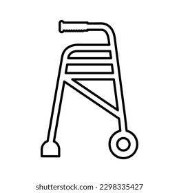 walker for disabled person vector illustration on white background 