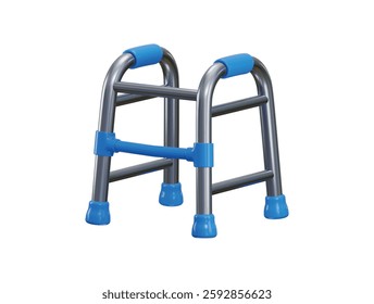 Walker frame icon 3d render concept of medical supplies, Equipment for elderly 3d Walking frame vector illustration