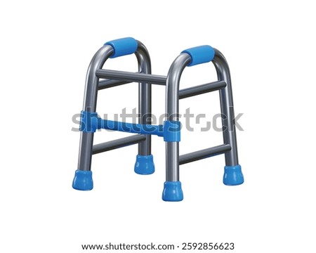 Walker frame icon 3d render concept of medical supplies, Equipment for elderly 3d Walking frame vector illustration