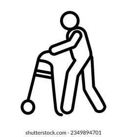 Icono médico libre de Walker Icono de diseño vectorial