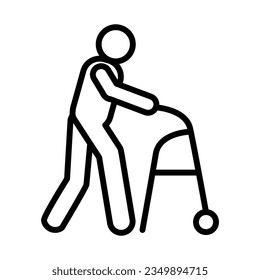 Icono médico libre de Walker Icono de diseño vectorial