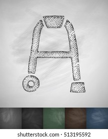 walker icon. Hand drawn vector illustration