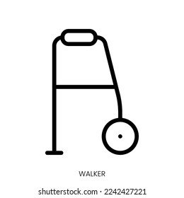 walker icon. Line Art Style Design Isolated On White Background