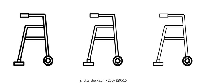 Signo de estilo lineal del icono de Walker para el concepto móvil y el Diseño web.