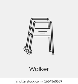 walker icon vector. Linear style sign for mobile concept and web design. walker symbol illustration. Pixel vector graphics - Vector.