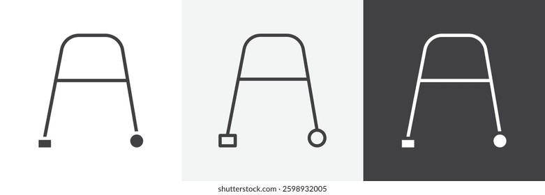 Walker icons in Thin line black color. flat simple vector symbols illustration.