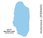 Walker lake (United States) map vector