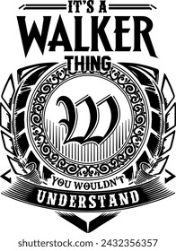Walker Nachname Design für Siebdruck auf T-Shirts