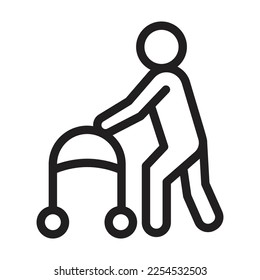 walker line icon illustration vector graphic