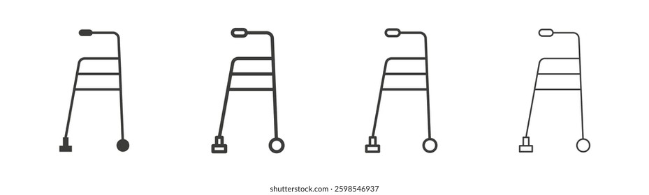 Walker line icon vector illustration set.
