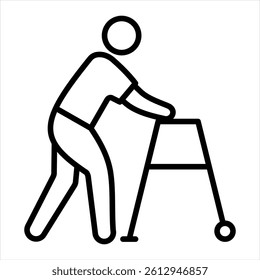 Walker Line Icon Vector Illustration