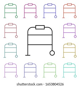 Walker multi color style icon. Simple thin line, outline vector of medical icons for ui and ux, website or mobile application