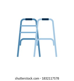 Caminante en blanco, símbolo de apoyo, objeto colorido de personas viejas o heridas, equipo médico, decoración de salud, elemento del paciente, vector de ayuda