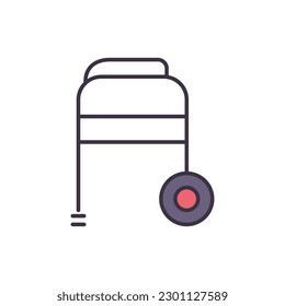 Walker related vector line icon. Isolated on white background. Vector illustration. Editable stroke