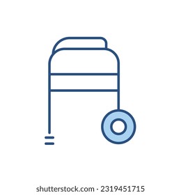 Walker related vector line icon. Isolated on white background. Vector illustration. Editable stroke