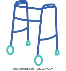 Walker thin line icon. Physiotherapy, rehabilitation. Medical equipment. Vector illustration.