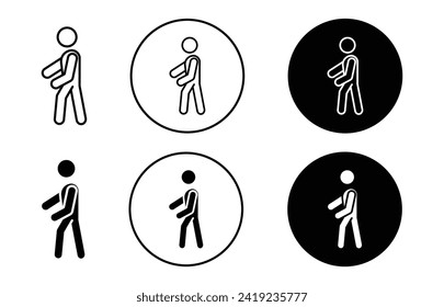 Walker vector icon set collection. Walker Outline flat Icon.