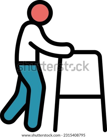 walker  Vector illustration on a transparent background. Premium quality symmbols. Line Color vector icons for concept and graphic design.