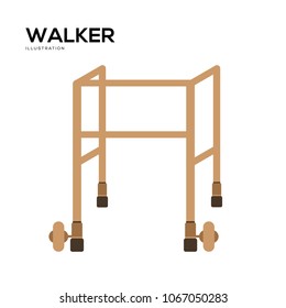 walker vector illustration symbol object. Flat icon style concept design