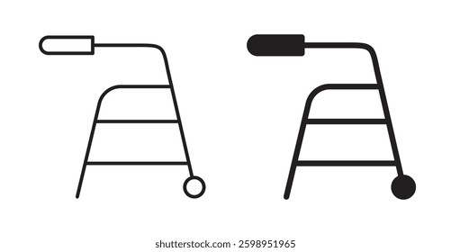 Walker vector line icon illustration collection.