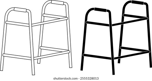 Walker Zimmer walking frame icon set