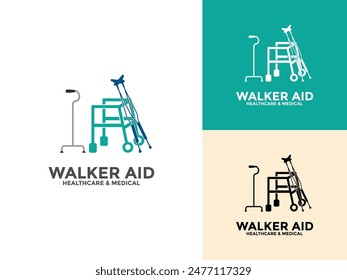 Walkers Aid logo icon. Simple Walkers logo vector design template