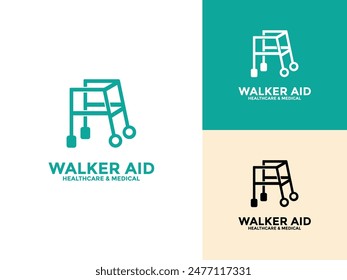 Walkers Aid logo icon. Simple Walkers logo vector design template