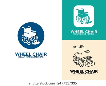 Walkers aid logo icon. Simple wheelchair logo icon design template