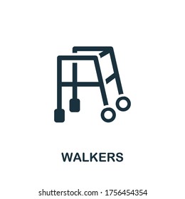 Walkers icon. Simple element from trauma rehabilitation collection. Creative Walkers icon for web design, templates, infographics and more