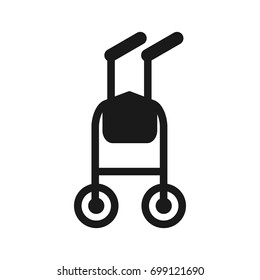 Walkers for patients to use to assist them with their mobility. Flat vector illustration. Flat vector cartoon illustration. Objects isolated on a white background.