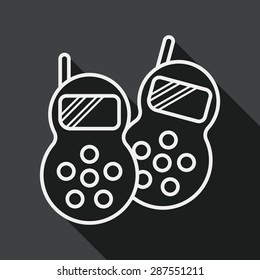 walkie flat icon with long shadow, line icon