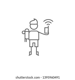 Walkie talkie, adventure icon. Element of adventure icon. Thin line icon for website design and development, app development. Premium icon