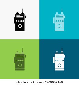 walkie, talkie, communication, radio, camping Icon Over Various Background. glyph style design, designed for web and app. Eps 10 vector illustration