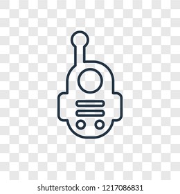 Walkie talkie concept vector linear icon isolated on transparent background, Walkie talkie concept transparency concept in outline style