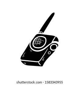 walkie talkie doodle icon vector hand drawing 