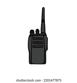 walkie talkie doodle icon, vector illustration