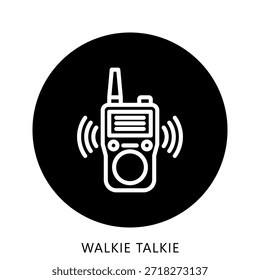 Walkie Talkie Icon Button Mini Illustration, für moderne Konzeption, Print, UI, UX Kit, Web und App-Entwicklung. Vektor verwandt mit Feuerwehrmann, Rettung und mehr