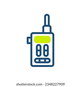 Walkie Talkie icon duotone green blue colour military vector army element and symbol perfect.