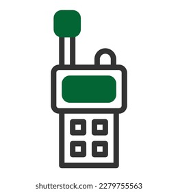 walkie talkie icon duotone style grey green colour military illustration vector army element and symbol perfect. Icon sign from modern collection for web.