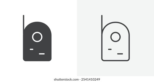 Icono de walkie talkie plano y diseño de conjunto simple
