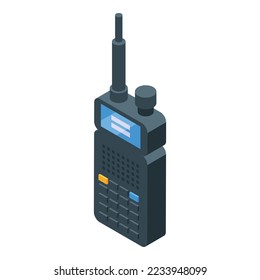 Walkie talkie icon isometric vector. Truck machine. Mine quarry