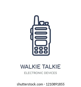 Walkie talkie icon. Walkie talkie linear symbol design from Electronic devices collection.