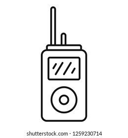 Walkie talkie icon. Outline walkie talkie vector icon for web design isolated on white background