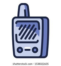 Walkie talkie icon. Outline walkie talkie vector icon for web design isolated on white background