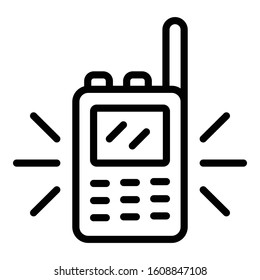 Walkie talkie icon. Outline walkie talkie vector icon for web design isolated on white background