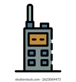 Ícone Walkie Talkie. Contorno walkie talkie ícone vetor cor plana isolado