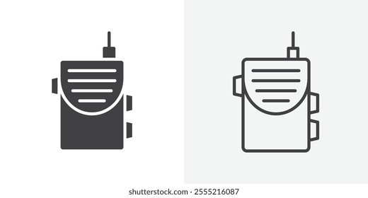 Walkie talkie icon. outlined vector style.