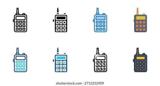 Conjunto de iconos de walkie talkie colección de Vector de estilo múltiple. Trazo editable 
