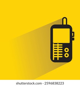 walkie talkie icon with shadow yellow background