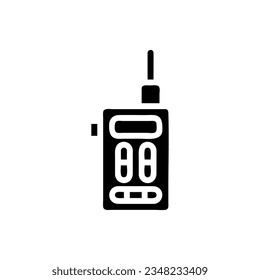 Icono de Walkie Talkie sólido color negro vector militar elemento y símbolo perfecto.